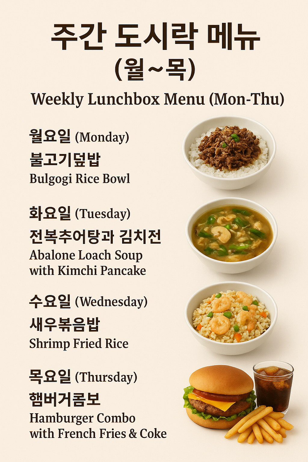 🥢 Weekly Lunch Box Menu For Lotte Chemical(Aug.25-28)