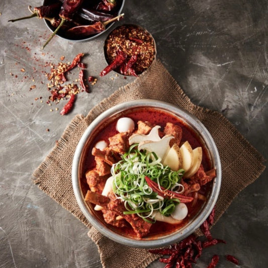 매운 갈비찜(Spicy braised short ribs)