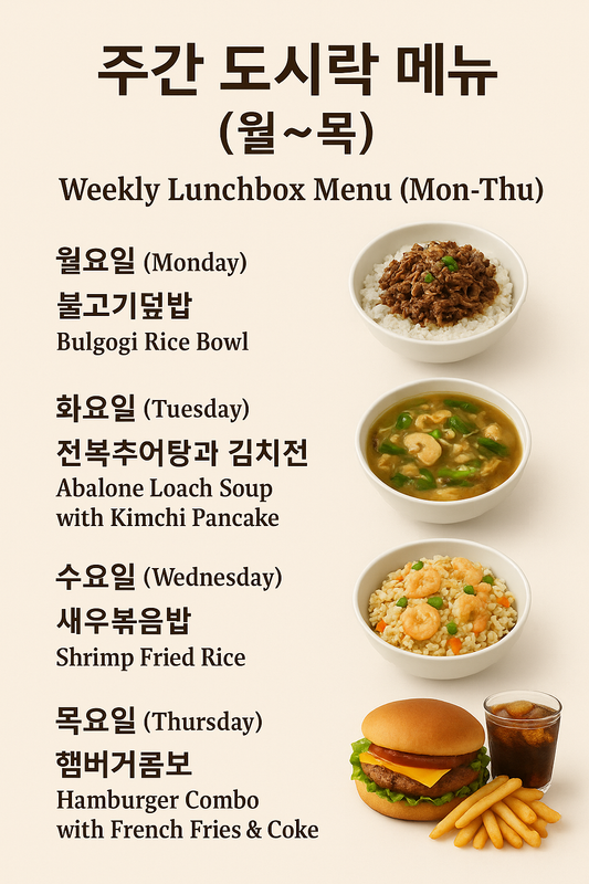 🥢 Weekly Lunch Box Menu For Lotte Chemical(Aug.25-28)